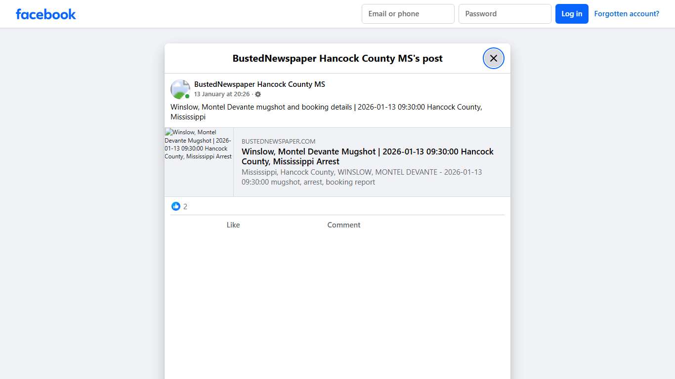 Winslow, Montel... - BustedNewspaper Hancock County MS | Facebook